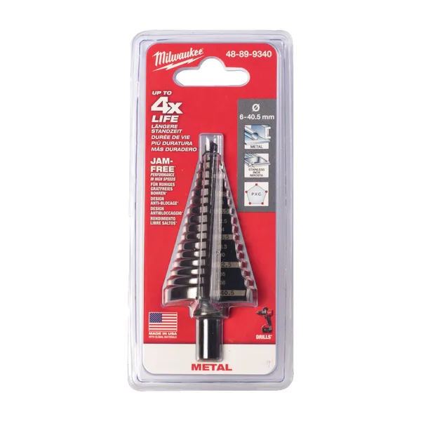 Свердло ступінчасте Step Drill MILWAUKEE, діаметр 6-40,5мм цена в Украине