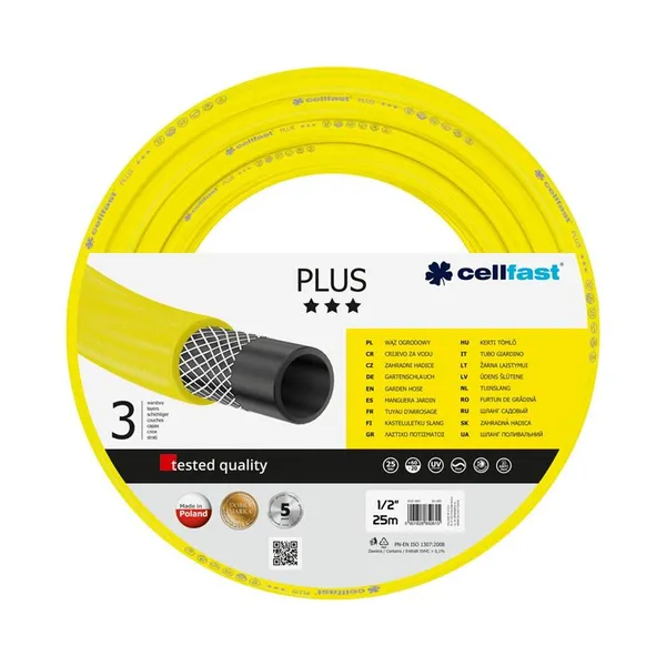 Шланг садовий Cellfast PLUS 1/2' 25м 3 шари до 25бар -20…+60°C