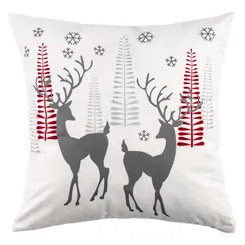 Подушка декор. ARDESTO Christmas Deer 45х45см, 100% полиэстер, белый фото