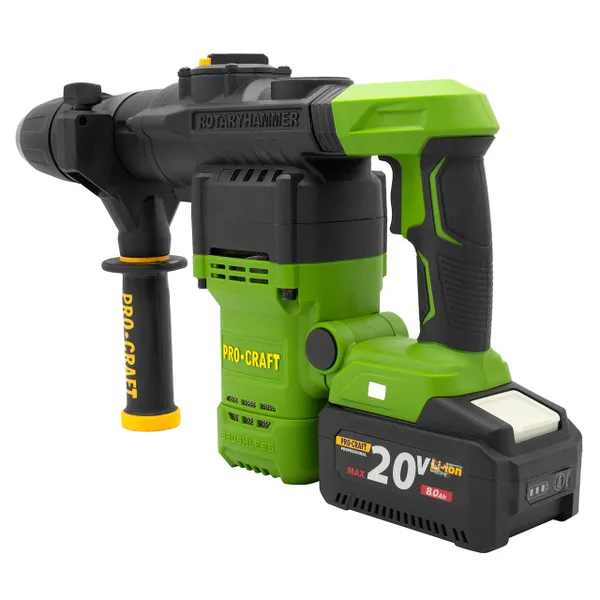 Купити Безщітковий перфоратор акумуляторний SDS-Max, 7 Дж Procraft PHA50 в кейсі (1 АКБ)