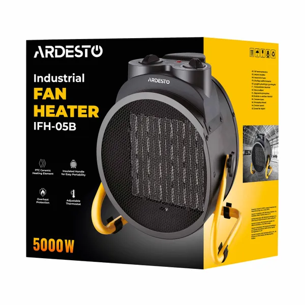 Тепловая пушка электрическая ARDESTO IFH-05B 5 кВт, 50 м2, 470 м3/ч, керам. нагрев. элемент, мех. упр-ние цена в Украине