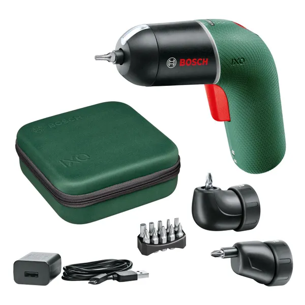 Отвертка аккумуляторная Bosch IXO VI full,3.6В 1х1.5Ач, 4.5Нм, 10 бит, 2 насадки, кейс, 0.34кг