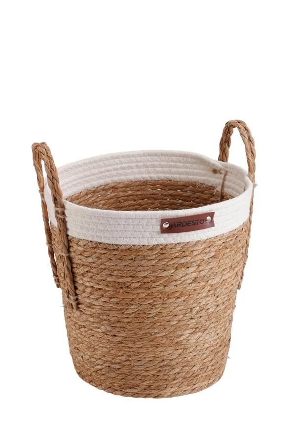 Корзина ARDESTO Prestigio 29х29х30см, рогожка из морских водорослей, хлопковый шпагат, серый