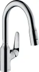 Смеситель для кухни Hansgrohe Focus M42, дл.излива - 224мм, вытяжной, 1 рычаг, KM180, хром