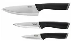 Набір ножів Tefal Comfort, 3шт, нержавіюча сталь, пластик, чорний фото