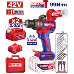 Дриль-шуруповерт акумуляторний EMTOP ECIDL429982 фото