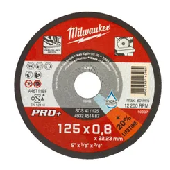 Диск отрезной Milwaukee Pro+ по металлу, 125х0.8х22.2мм фото