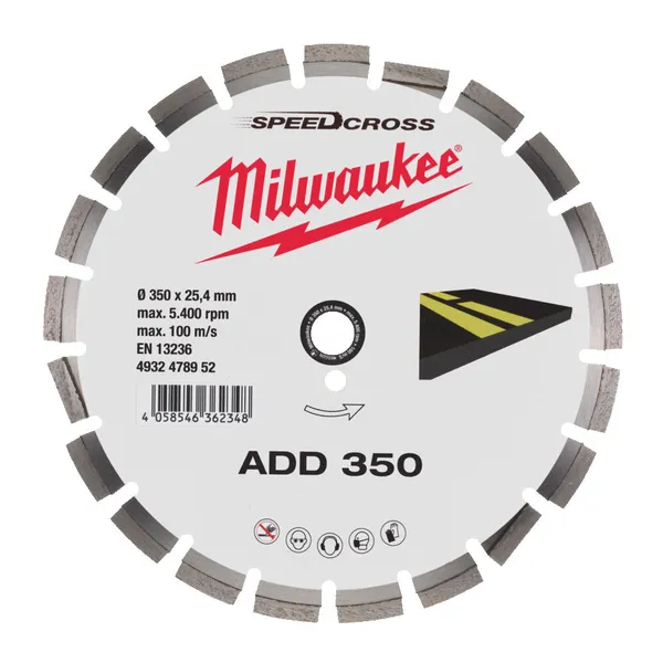 Алмазний диск ADD 350 для асфальту MILWAUKEE цена в Украине