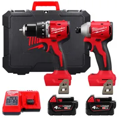 Набір з двох інструментів безщіткових акумуляторних M18 BLCPP2A-402C (M18 BLPDRC, M18 BLIDRC) (+2 акумулятори, зарядний пристрій фото