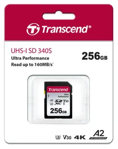 Карта пам'яті Transcend SD 256GB C10 UHS-I U3 A2 R160/W90MB/s 4K фото