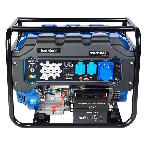 Генератор газо-бензиновый Enersol EPG-5500SEL 230В (1 фаза), 5.5кВт, электростарт, AVR, 78.4кг
