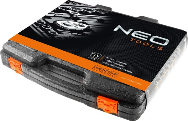 Набiр торцевих ключів Neo Tools, 1/2 ", 3/8", 1/4 ", CrV, 219 шт. фото №3
