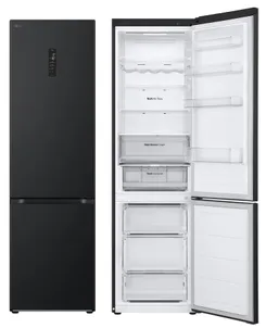 Холодильник LG с нижн. мороз., 203x60х68, холод.отд.-277л, мороз.отд.-107л, 2дв., А++, NF, инв., диспл внешн., Fresh Сonverter, черный мат. фото