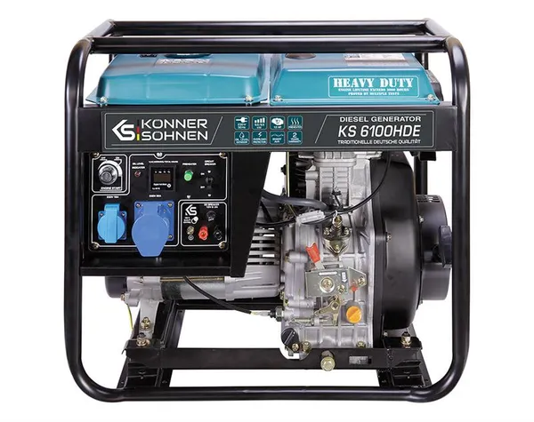 Генератор дизельный Konner&Sohnen KS 6100HDE (EURO V), 230В, 5.5/5.0кВт, электростарт, предстартовый пподогрев, 107кг.