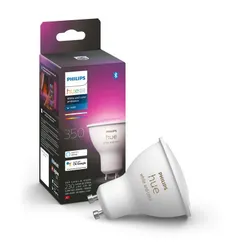 Лампа умная Philips Hue GU10, 5.7W(50Вт), 2000K-6500K, RGB, ZigBee, Bluetooth, диммирование фото