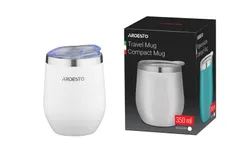 Термокухоль Ardesto Compact Mug, 350мл, нержавіюча сталь, білий фото