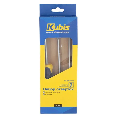 Набор отверток 3 шт. Kubis 02-08-0003 с магнитным наконечником купить в Украине