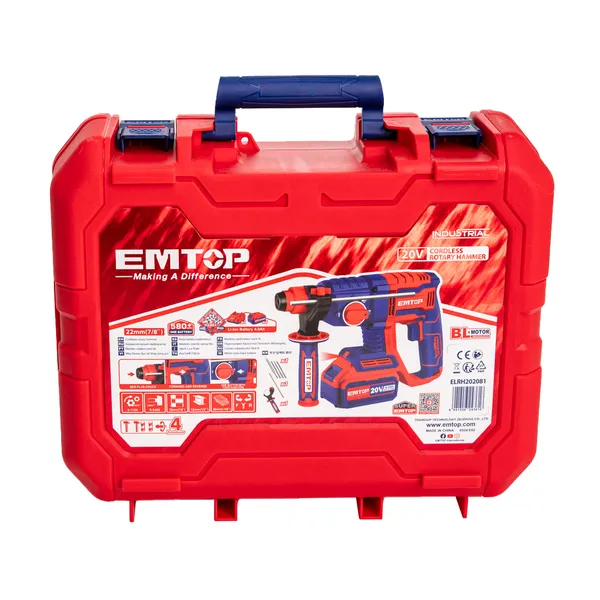 Купить Перфоратор аккумуляторный EMTOP ELRH202081 (АКБ + ЗУ)