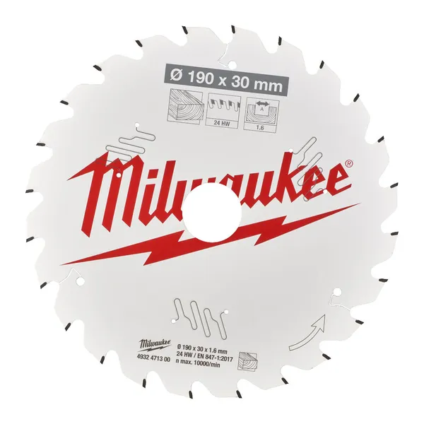 Диск пиляльний PFTE THIN KERF MILWAUKEE, діаметр 190х30х1,6мм, 16 зуб. ціна в Україні