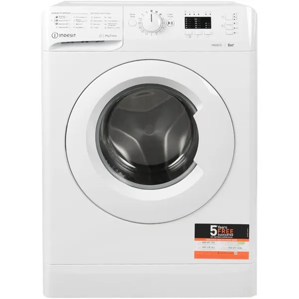 Стиральная машина Indesit фронтальная, 6кг, 1000, A++, 43см, белый