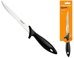 Кухонний ніж філейний Fiskars Essential, з гнучким лезом, 17.6см, нержавіюча сталь, пластик, чорний фото