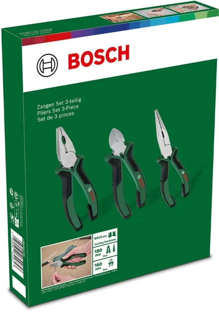 Плоскогубці Bosch комбіновані, подовжені, бокорізи, набір 3шт купити онлайн
