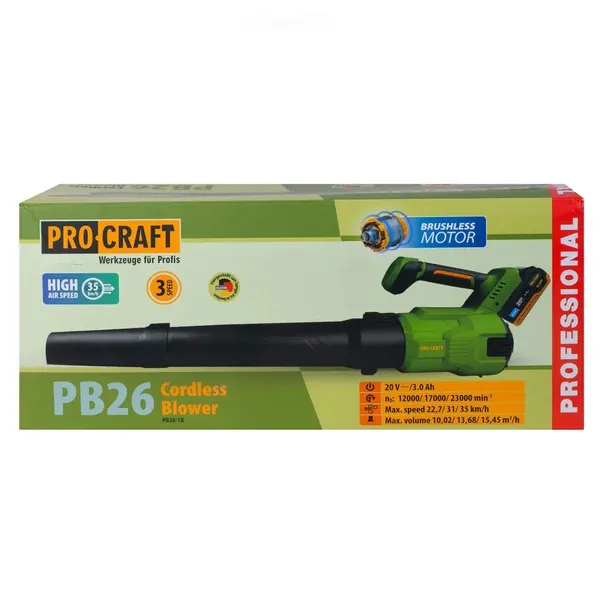 Аккумуляторная воздуходувка Procraft PB26 (1 АКБ и зп) заказать