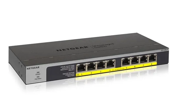 Коммутатор NETGEAR GS108LP 8xGE PoE, 60Вт, Неуправляемый