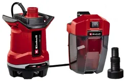 Насос дренажний EInhell GE-DP 18/25 Li - Solo, PXC, акумуляторний, 18В, 7500 л•г, висота 5м, глибина 4м, 2.8кг (без АКБ і ЗП) фото