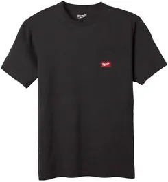 Футболка MILWAUKEE WTSSBL-XXL, з карманом та коротким рукавом, чорна, (розмір XXL) фото