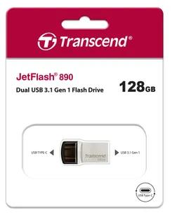 Накопитель Transcend 128GB USB 3.1 Type-A + Type-C 890 R90/W30MB/s фото