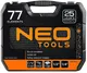 Набор торцевых ключей Neo Tools, 1/2", 1/4", CrV, 77 шт фото №7