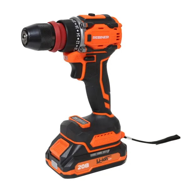 Бесщеточный аккумуляторный шуруповерт Rebiner RAD-18BL DFR в кейсе (2 АКБ) цена в Украине