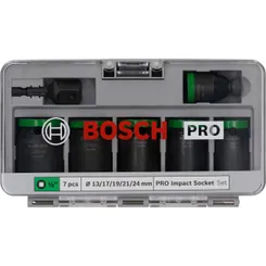 Набор ударных торцевых головок Bosch Professional Standart 7шт 1/2" с адаптеором фото