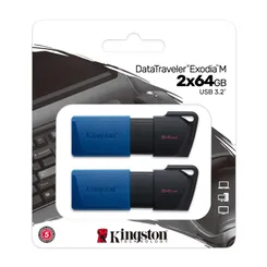 Накопичувач Kingston   64GBx2 USB 3.2 Type-A Gen1 DT Exodia Black Blue фото