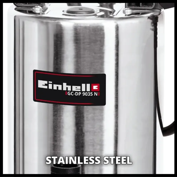 Насос дренажный Einhell GC-DP 9035 N, 900 Вт, 18000 л/ч, выс. 9 м, глуб. 5 м, корпус нержавеющая сталь, 5.95 кг цена в Украине