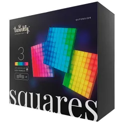 Панель Smart LED Twinkly Squares 3 Extension RGB IP20 16x16см расширение TWQ064STW-07-BEU фото