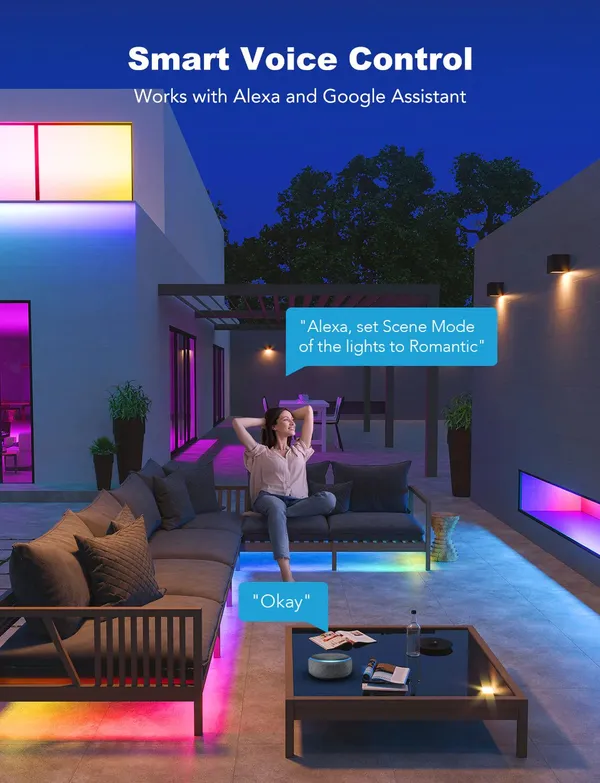 Лента светодиодная умная Govee H6172 Phantasy Outdoor LED RGBIC Strip Lights 10м Белый купить в Украине