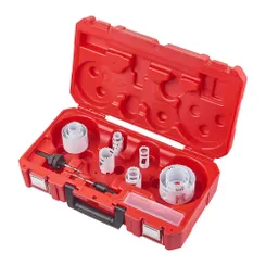 Набір коронок Bi-Metal HOLE DOZER MILWAUKEE, (діаметри 19/22/25/29/30/35/37/41/52/60/79мм) (15шт), пластиковий кейс (не каталого фото