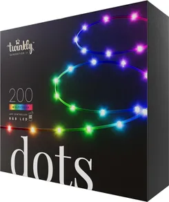 Гірлянда Smart LED Twinkly Dots Lights RGB 200 IP44 20м USB-C кабель чорний фото