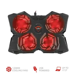 Подставка для ноутбука Trust GXT278 YOZU COOLING, до 17.3", RED LED, чорний фото