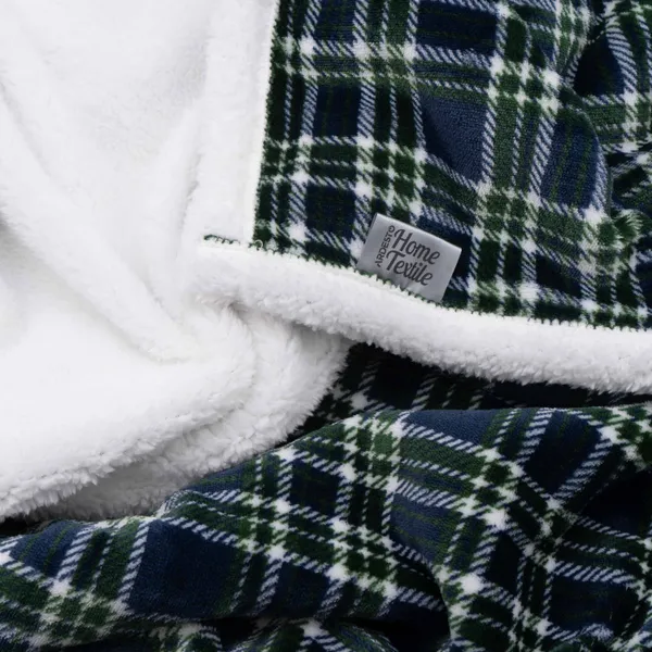 Купити Плед ARDESTO Sherpa 160х200см, 100% поліестер, клітинка, зелений