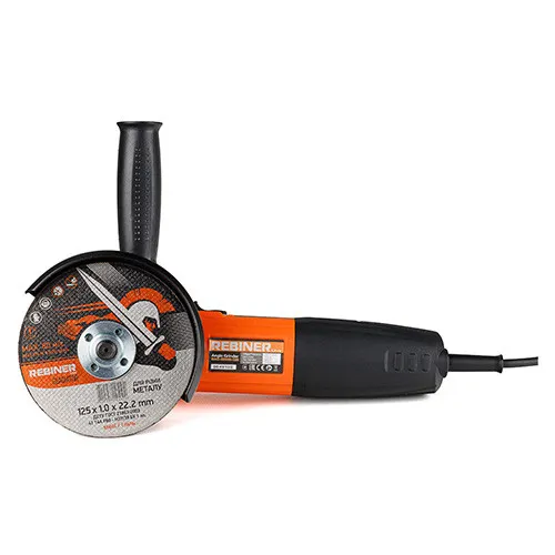 Купить Угловая шлифмашина (125 мм, 750 Вт) Rebiner RAG-1050E с регулятором и стабилизацией оборотов со скидкой