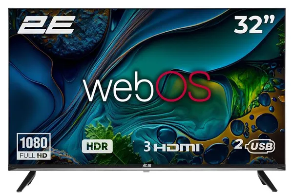 Телевізор 32" 2E LED FHD 60Hz Smart WebOS Black