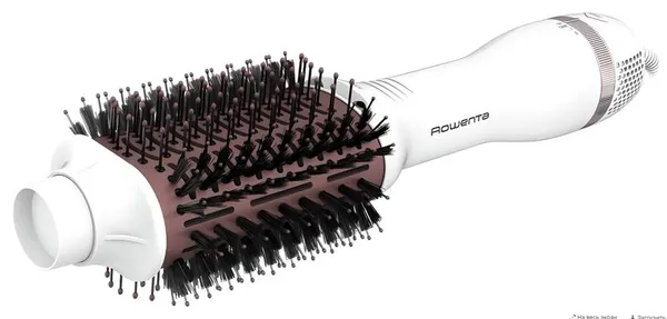 Фен-щетка Rowenta Volumizer Oval Brush, 800Вт, режимов-3, иониз-я, керамика, бело-розовый