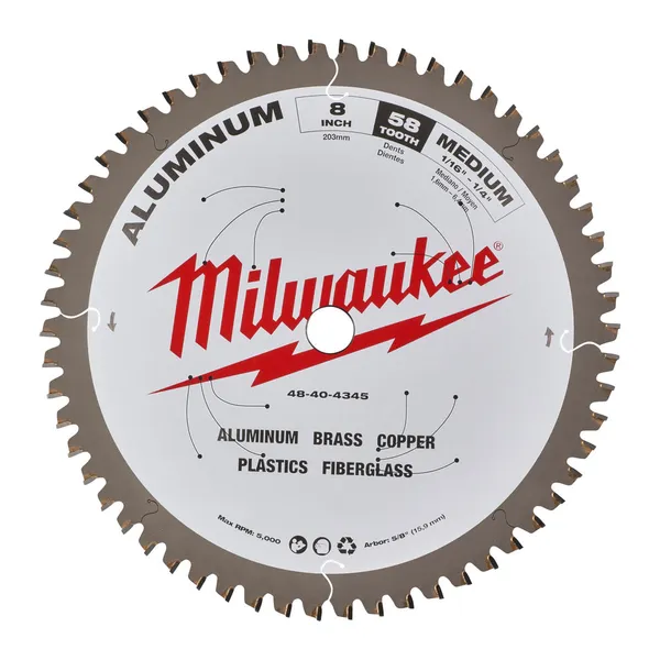 Диск пиляльний Alu PFTE MILWAUKEE, діаметр 203х5/8"х2,4мм, 58 зуб. цена в Украине