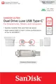 Накопичувач SanDisk  256GB USB 3.1 Type-A + Type-C Dual Drive Luxe Срібний