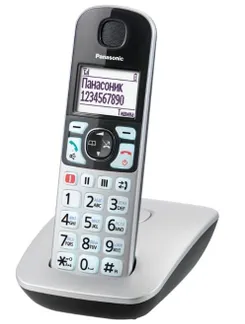 Радіотелефон DECT Panasonic KX-TGE510RUS, чорно-сріблястий фото