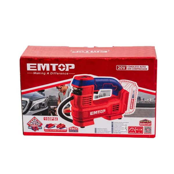 Компрессор автомобильный аккумуляторный EMTOP ELAC2012 (без АКБ и ЗУ) с доставкой