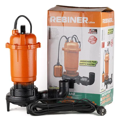 Фекальний насос 10 куб.м/год, 750 Вт Rebiner RWP-2850 з подрібнювачем (для брудної води) з доставкою